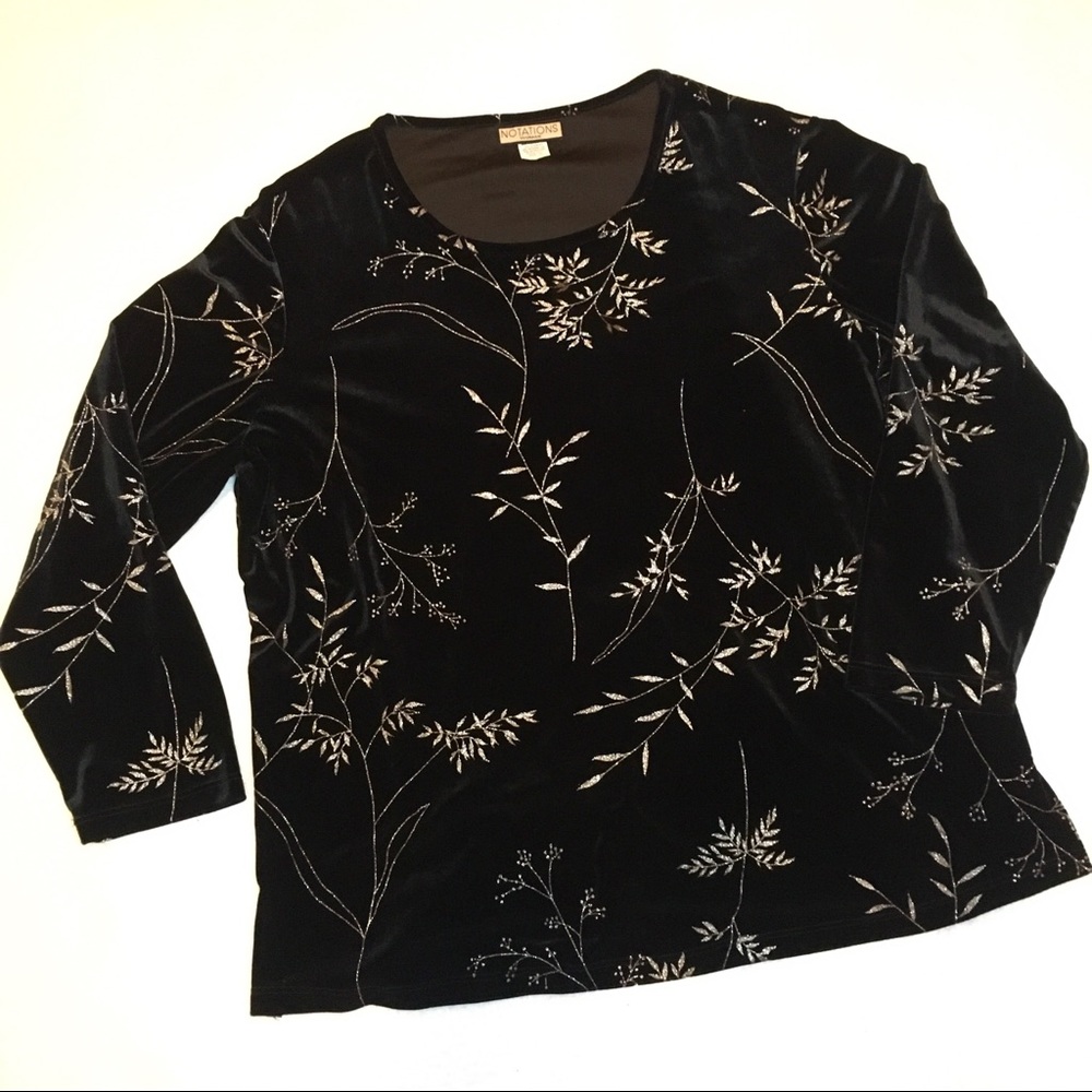 Shiny Glitter Floral Print Top